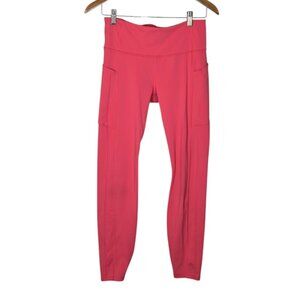 ATHLETA Ultimate Stash II Tight Leggings 7/8 Women’s Size M Coral High Rise EUC